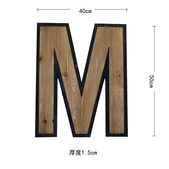 Retro industrial style solid wood English letters wall hanging bar cafe wall pendant wall decoration creative