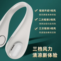 (Recommended by Li Jiaqi) 2021 New neck fan usb rechargeable leafless lazy fan mini portable neck-mounted small silent big wind to carry students outdoors