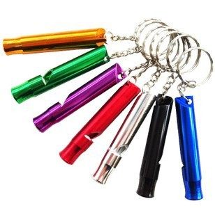 Aluminum alloy fire survival outdoor field first aid escape training whistle high-frequency whistle life-saving whistle small gift customization