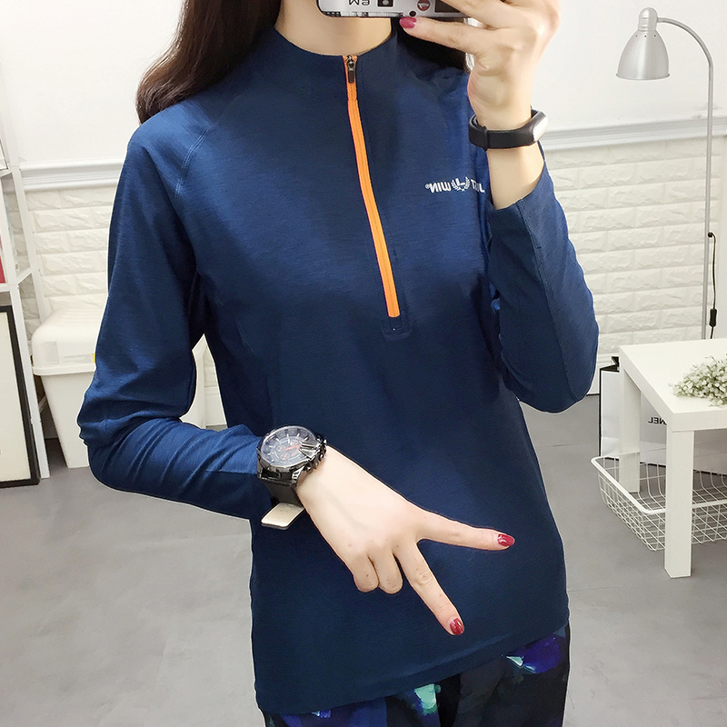 Outdoor women's quick-drying clothes Long-sleeved T-shirt sunscreen spring and summer sports running clothing mountaineering hiking clothing Quick-drying clothes