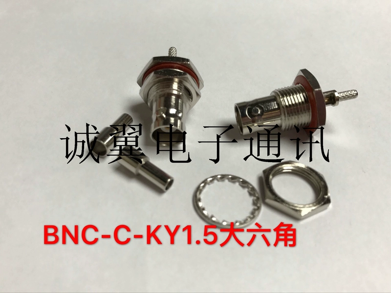 Đầu nối RF hoàn toàn bằng đồng BNC-C-KY1.5 BNC/Q9 đai ốc cái lục giác lớn 17,5MM có vòng chống nước