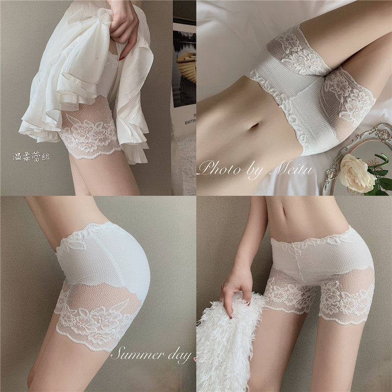 Lace Anti-Walking Light Safety Panties Women Spring New Sexy no-scarred inner lining shorts to charge hip and hip pants