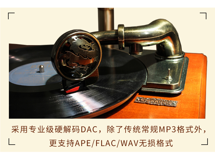 mua đầu đĩa than Vintage vinyl ghi máy nghe nhạc phong cách châu Âu trang trí phòng khách lớn sừng retro phonograph rắn gỗ cổ ghi - Máy hát 	đầu đĩa than tốt nhất