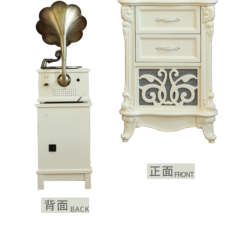 mua đầu đĩa than Vintage vinyl ghi máy nghe nhạc phong cách châu Âu trang trí phòng khách lớn sừng retro phonograph rắn gỗ cổ ghi - Máy hát 	đầu đĩa than tốt nhất