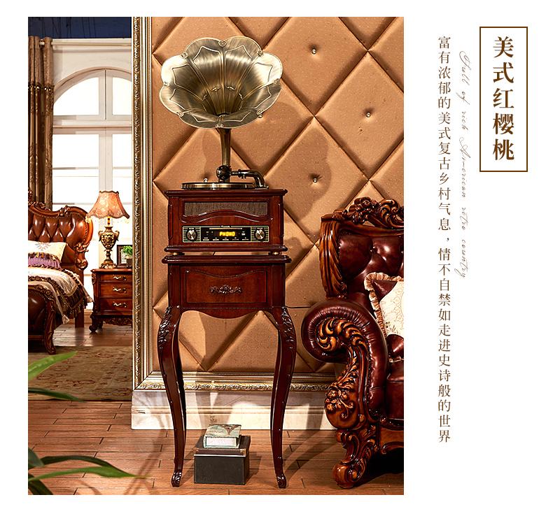 Máy nghe nhạc siêu trầm Tang Yun QF-6881 máy ghi âm máy ghi âm retro cổ sừng lớn máy ghi âm vinyl đầu đĩa than pioneer pl 50