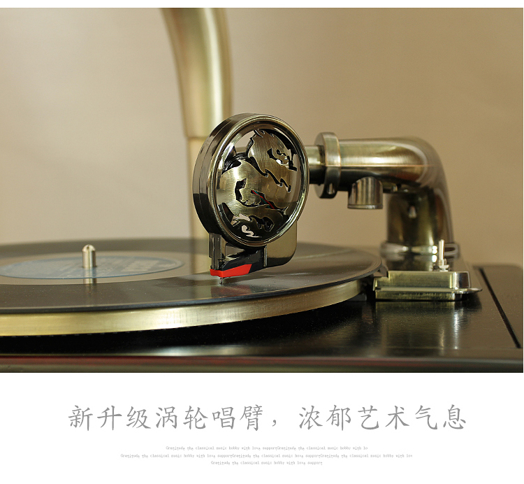 máy nghe nhạc đĩa than victrola Máy ghi âm châu Âu retro ghi đĩa CD máy LP phòng khách mềm trang trí hoài cổ đài phát thanh cũ - Máy hát 	đầu đĩa than cổ