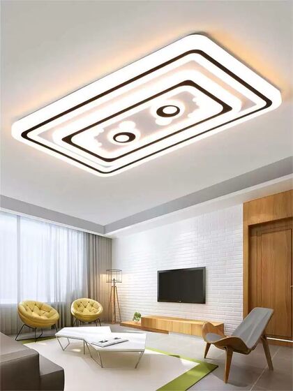 Master Bedroom Lamp, Simple Modern Living Room Lamp, Rectangular Household Room and Dining Room Set, Led Ceiling Light Fixture Combination