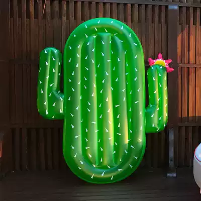 ins summer original green cactus floating drain swimming ring water inflatable recliner single corner photo concave shape