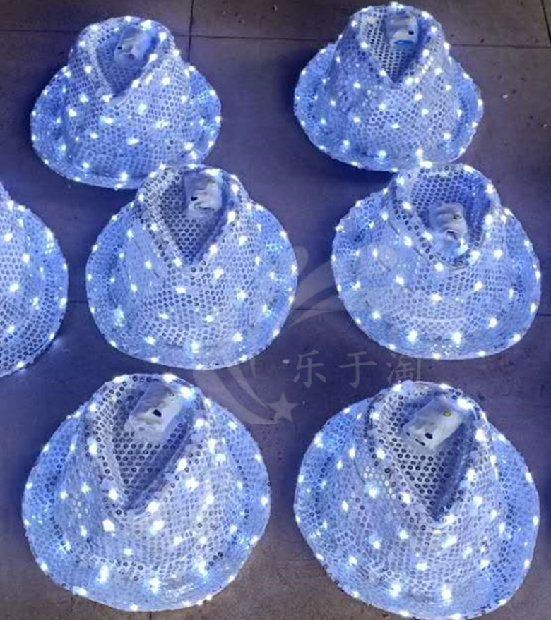 LED charging glow hat nightclub stage show gloves bungee glasses glow suit magic hat head wear hairpin