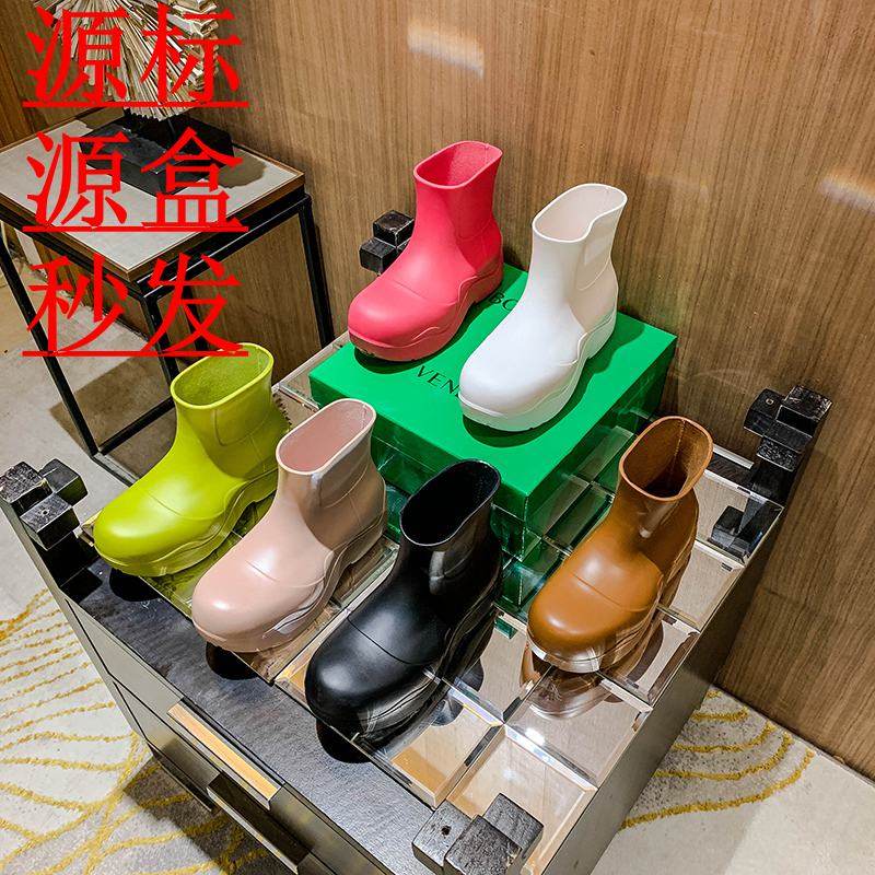 2021 Axige mona new candy-colored rain boots women's outer wear big-toe short boots thick-soled waterproof net red rain boots tide