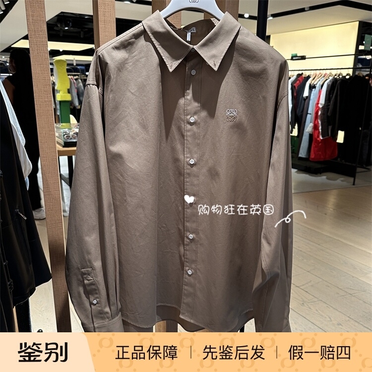 Loewe European Purchasing Agent 26 New Models of Men's Logo Embroidered Single-Breasted Long-Sleeved Shirt Tops