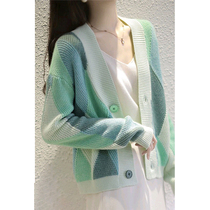 GIILCD popular exquisite sweater womens early autumn new 2022 lazy style loose short knitted cardigan jacket