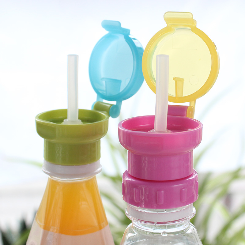 Children's beverage bottle straw cap Universal baby drinking water leak-proof and choke-proof bottle cap Mineral water beverage bottle accessories boxed
