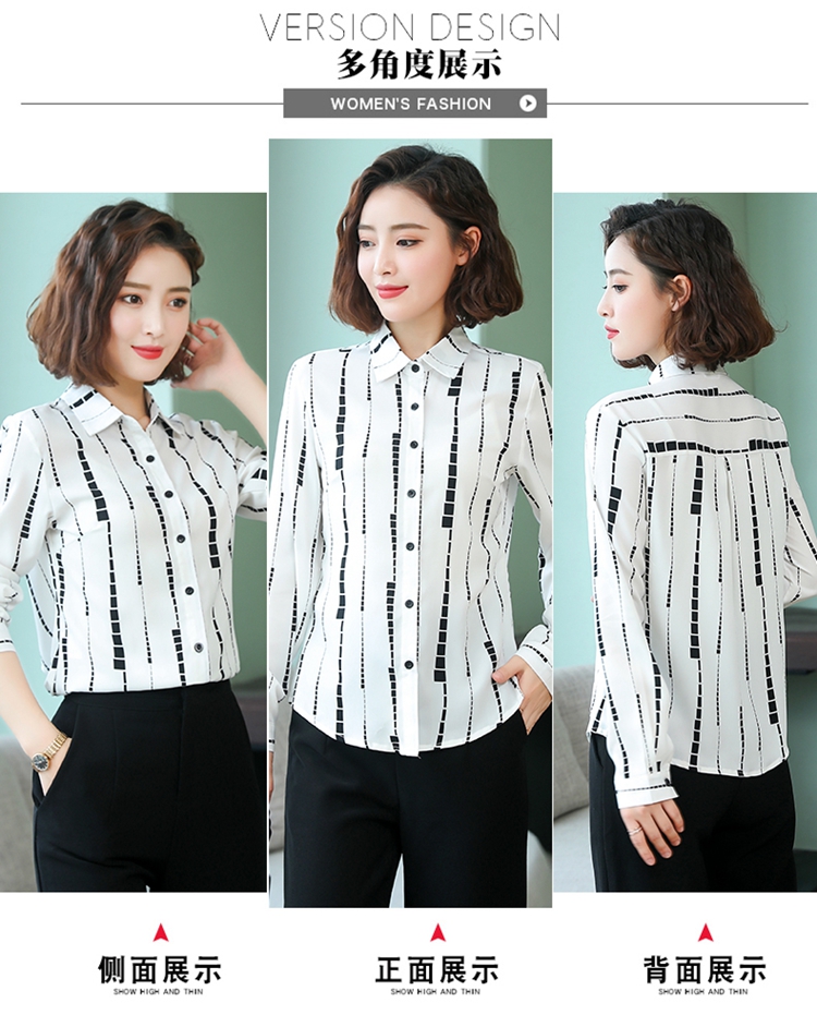 Mẹ trẻ xuân mới áo sơ mi dài tay phong cách thời trang nữ trung niên dáng người mảnh khảnh OL kinh doanh mặc áo sơ mi - Cộng với kích thước quần áo những mẫu đầm đẹp