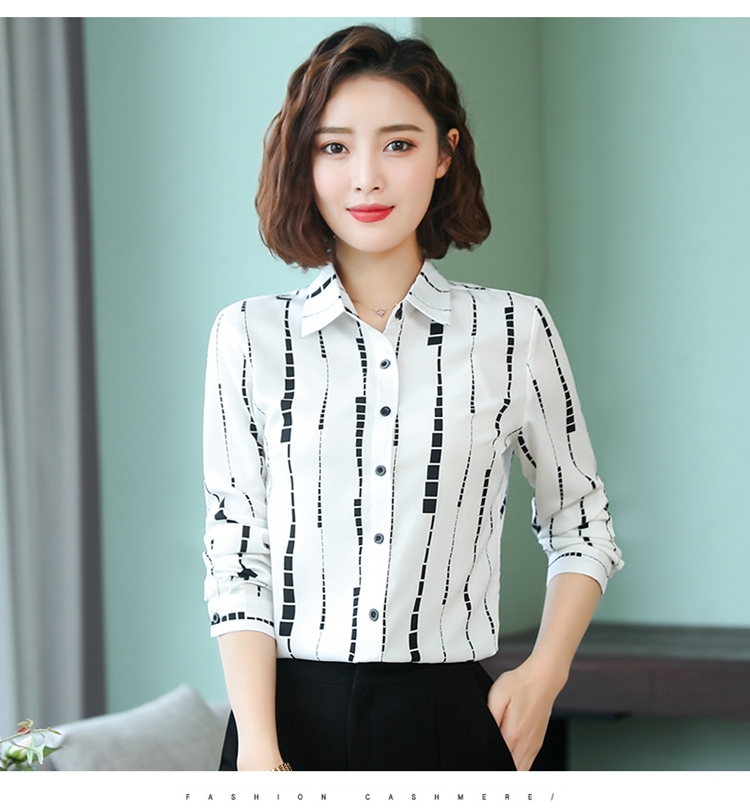 Mẹ trẻ xuân mới áo sơ mi dài tay phong cách thời trang nữ trung niên dáng người mảnh khảnh OL kinh doanh mặc áo sơ mi - Cộng với kích thước quần áo những mẫu đầm đẹp