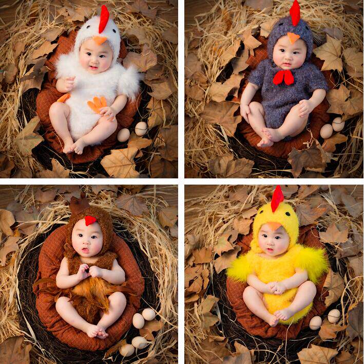 2017 chicken year new chicken photography suit newborn baby photograph and authentic clothes for 100 days chicken clothes