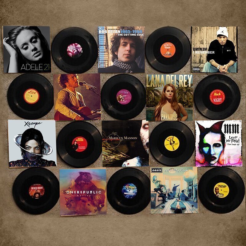 Emulation Black Glue Record Decoration Model Bar Café Personality Interior Wall Decoration Vinyold KTV Decorative Wall