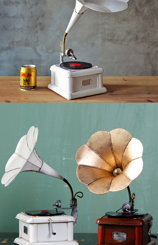 Máy ghi âm cổ điển máy ghi âm mô hình cổ lớn / trang trí quán bar / đạo cụ chụp ảnh / màn hình vinyl - Máy hát đầu đĩa than có bluetooth	