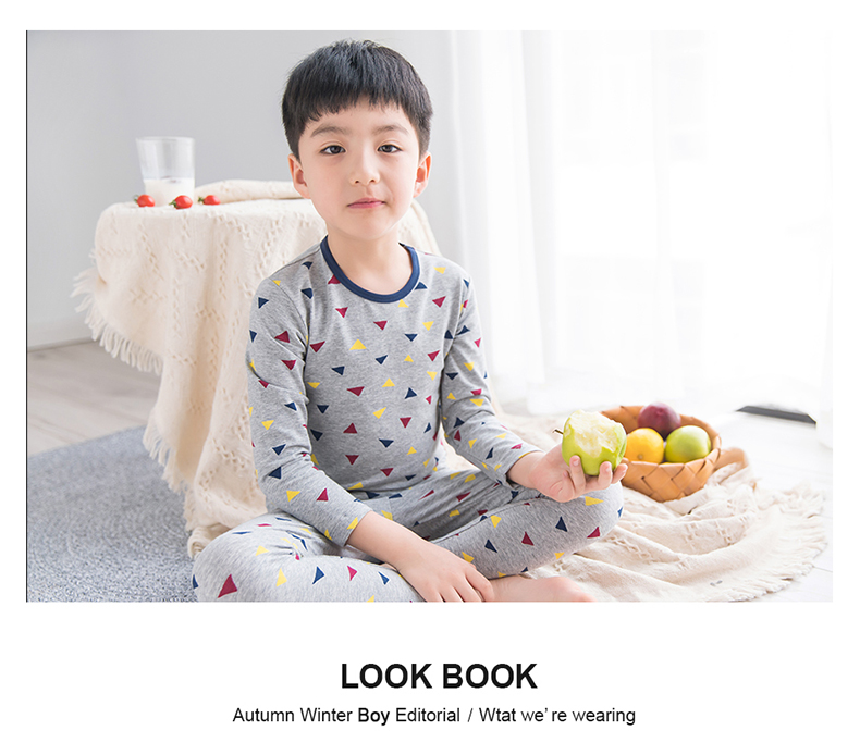 Top đồ lót dưa dưa nhiệt bé trai lớn nam thun cotton mềm mại top quần mùa thu đồ ngủ - Quần áo lót quần áo bé trai