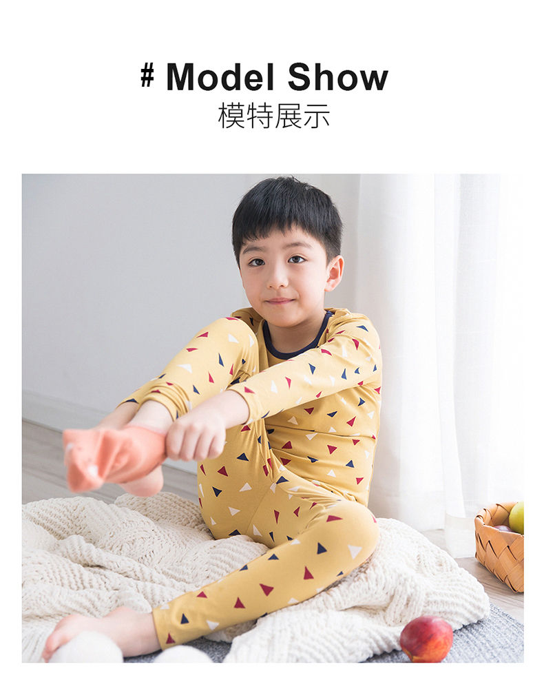 Top đồ lót dưa dưa nhiệt bé trai lớn nam thun cotton mềm mại top quần mùa thu đồ ngủ - Quần áo lót quần áo bé trai
