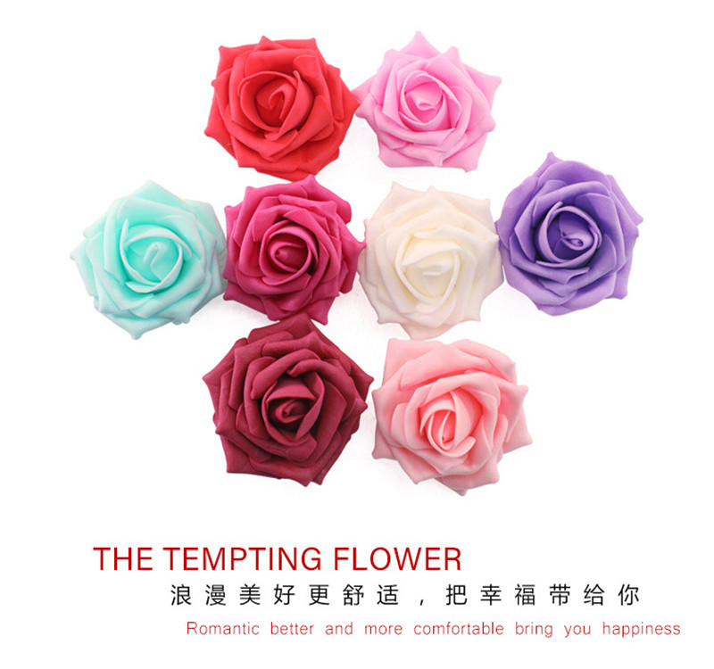 Pentagonal flower fake flower PE simulation rose flower 8-9cm foam flower head DIY bouquet wedding material flower ball