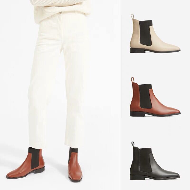 Everlane Boots 2026 New Genuine Leather Retro Martin Boots for Women European and American Flat Thick Heel Square Toe Chelsea Short Boots Everlane Boots 2026 New Genuine Leather Retro Martin Boots for Women European and American Flat Thick Heel Square Toe Chelsea Short Boots