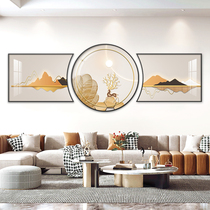 Modern Light Luxury Living Room Decoration Painting Minimalist Sofa Background Wall Hanging Painting Triptych Scenery Crystal Drill Abstract Mural Painting