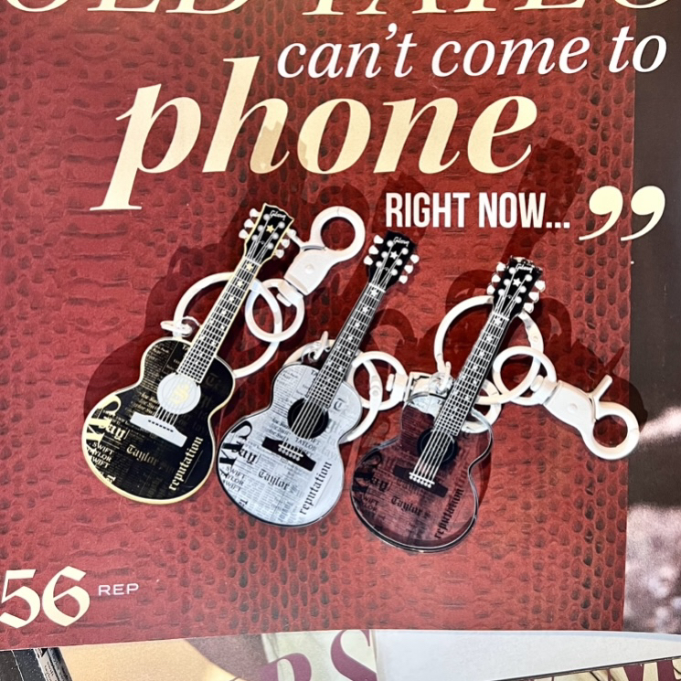 Taylor Swift's "Reputation" Guitar Acrylic Keychain Merchandise