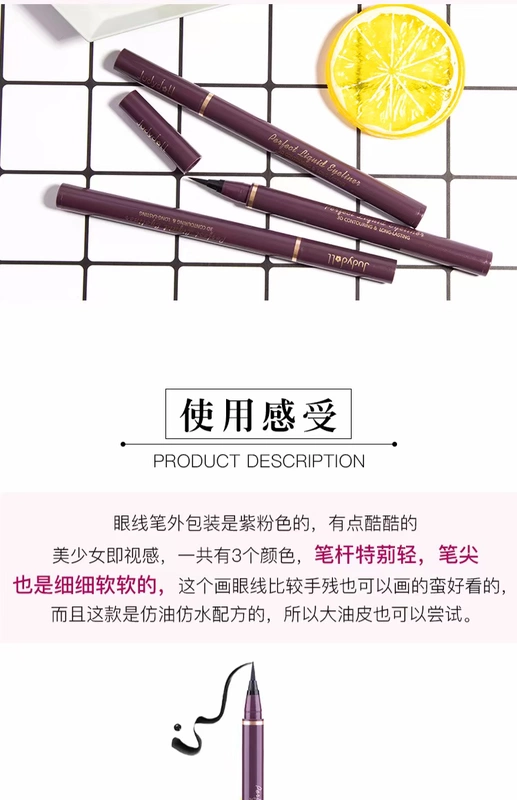 Judydoll màu cam không thấm nước và bút kẻ mắt nhanh khô rất mịn bên trong đường kẻ mắt chống mồ hôi nhờn mịn màng mà không bị hoa mắt dễ dàng tháo dỡ - Bút kẻ mắt