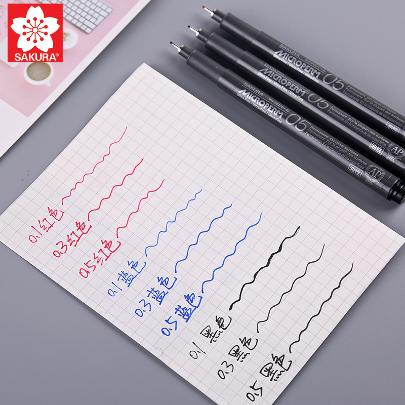 Japan Imports Cherry Blossom Brands Oily Needle Tubing Pen Drawing Pen Fine Art Painting Hand-drawn Design Comic Hook Pen