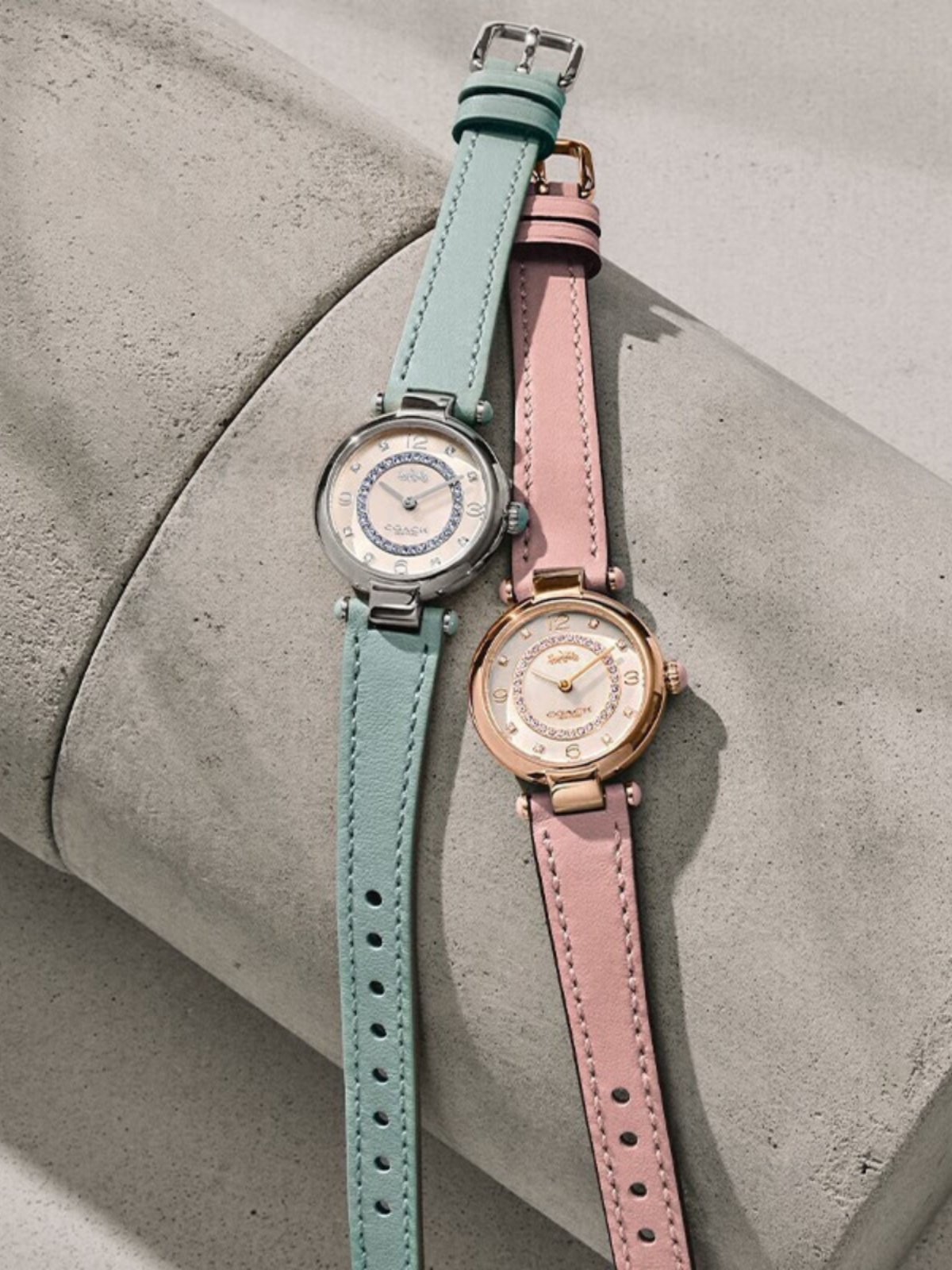 COACH Women's Watch Cary Series Mother-Of-Pearl Dial Quartz Leather Strap Women's Watch