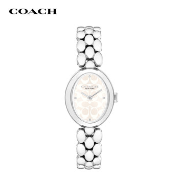 COACH Steel Band Presbyopic Embossed No-Number Dial Quartz Women's Watch Gift for Girlfriend