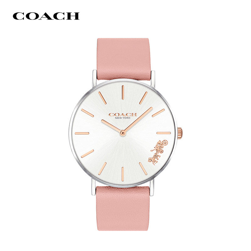 Coach Watch Women's Watch Pink Calfskin Leather Quartz Women's Watch Gift for Girlfriend