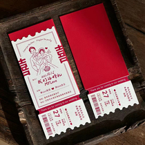 Ticket stub invitations wedding invitations movie ticket stubs customized 2024 personalized wedding atmosphere concave and convex invitations thank you banquet