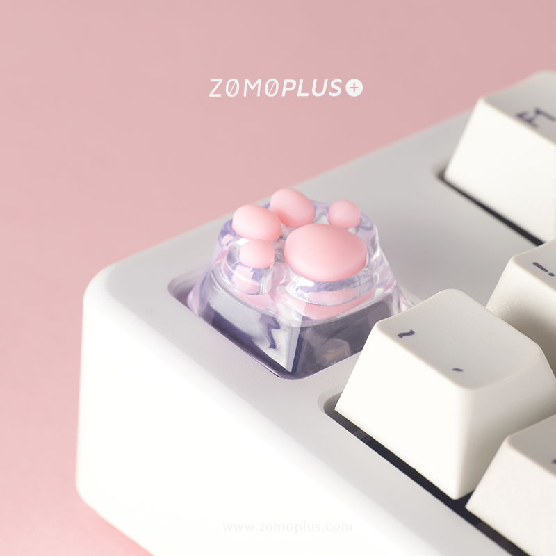 ZOMO Original Design Transparent Cute 3D Print Cat Paw Keycap Personality Creative Transparent Customize Keycap