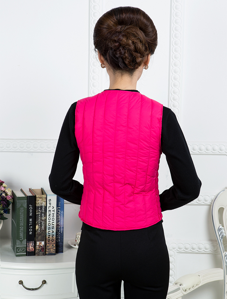 Mùa thu đông trung thu nữ rộng vai thêu xuống áo bông mẹ trang trí cơ thể lạnh vest ấm vest áo khoác nữ form rộng