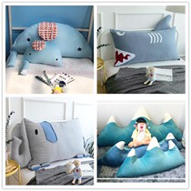 INS cartoon big mountain elephant square backrest bedside cushion simple cartoon style with independent pillow core can be removed and washed