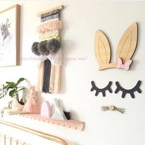 ins Nordic style home eyelashes Unicorn Rabbit ears Wall stickers Companion Childrens gifts Childrens clothing store decoration props