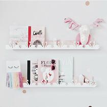ins Nordic Bow Cloud solid wood partition rack board childrens room home decoration model room decoration