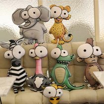ins Children cartoon animal pillow cushion cushion Large backrest pillow detachable and washable animal bed pillow Childrens room decoration