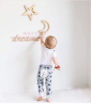 ins childrens room wooden ornaments star Moon rabbit cloud photo background partition decoration