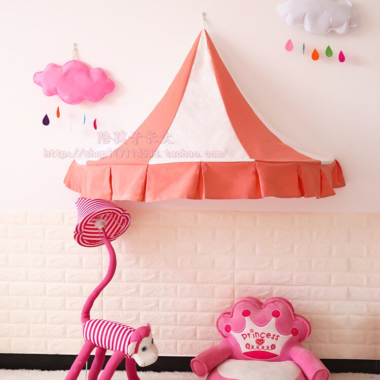 Nordic Children Small Tent Bed Mantle Bed Nets Indoor Princess Games Room Playhouse Playhouse Baby Half Moon Reading Corner Arrangement