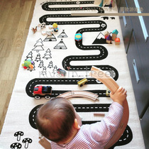 Nordic adventure game carpet canvas game mat childrens room crawling mat decorative floor mat