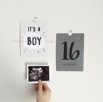 Custom INS baby birth month number of days expectant mother pregnancy number of weeks photo background commemorative card