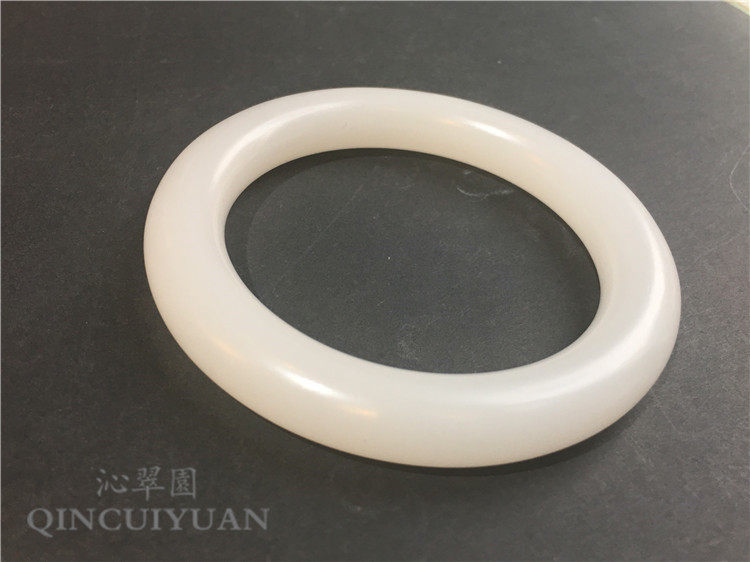 Bound natural Xinjiang Hetian white jade seed bracelet round bar inner diameter 56 5mm