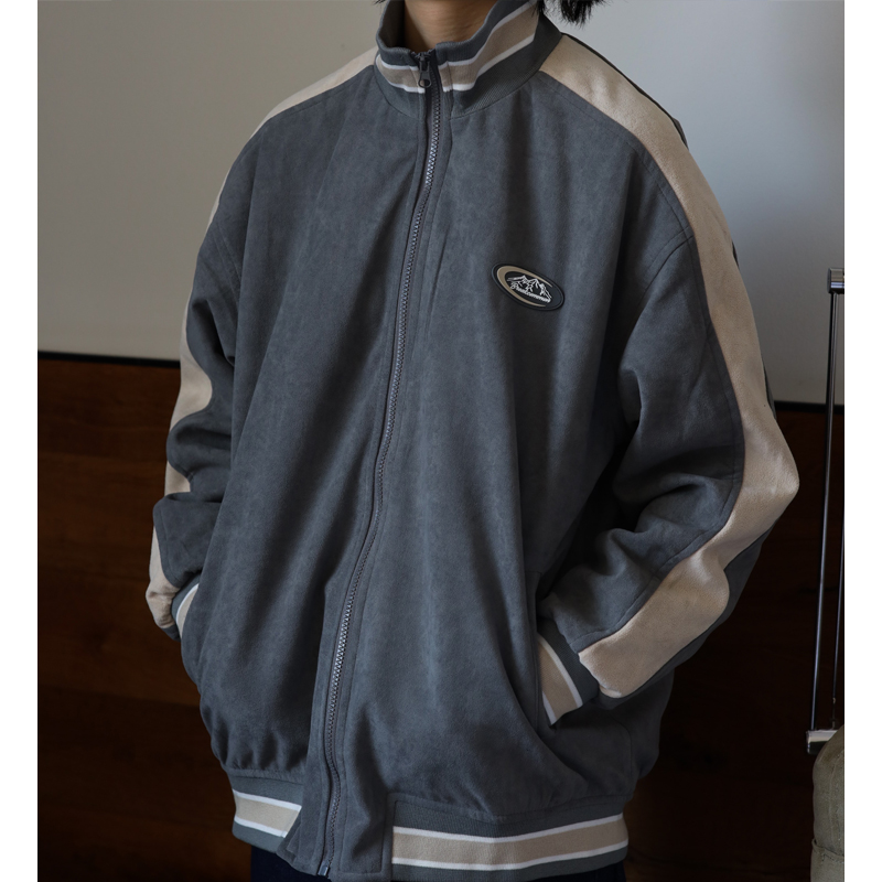 Nobodyknowns Day Series Retro Standing Collar College Wind Inserted Shoulder Grinding Loose Tide Men And Women Baseball Jacket Jacket