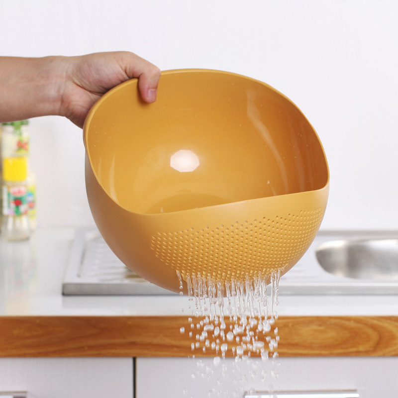 Washing rice basin fruit plate washing rice sieve thickening fruit basket kitchen rice washing machine draining washing vegetable basket cleaning vegetable basket washing rice basket