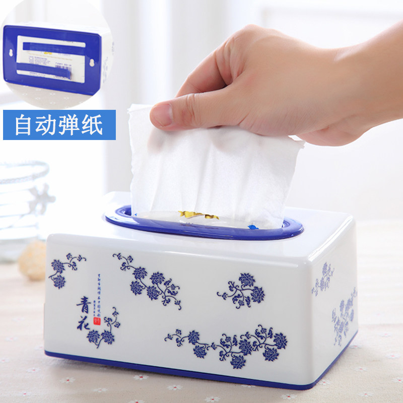 Creative rectangular carton plastic toilet paper box living room household roll toilet paper coffee table storage box dining room tissue box