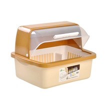 Kitchen large plastic cupboard with lid for Bowl Box drain bowl rack bowl chopsticks storage box dish drip rack