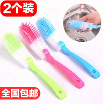 2 long handle Cup brush lengthy Cup brush cleaning glass bottle artifact brush 360 degree rotating cup washer